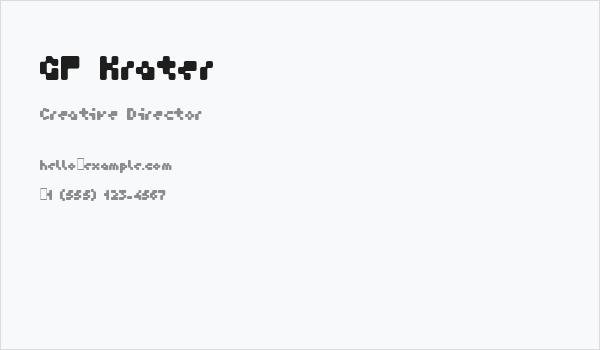 GF Krater Business Card