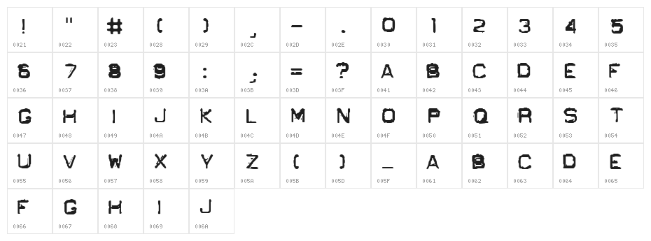 GF Ordner Inverted Character Map