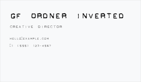 GF Ordner Inverted Business Card