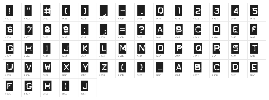 GF Ordner Normal Character Map
