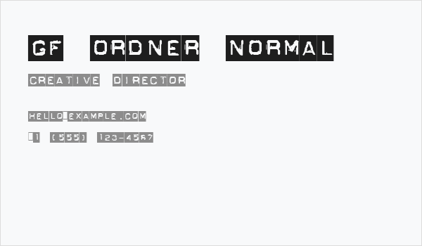 GF Ordner Normal Business Card