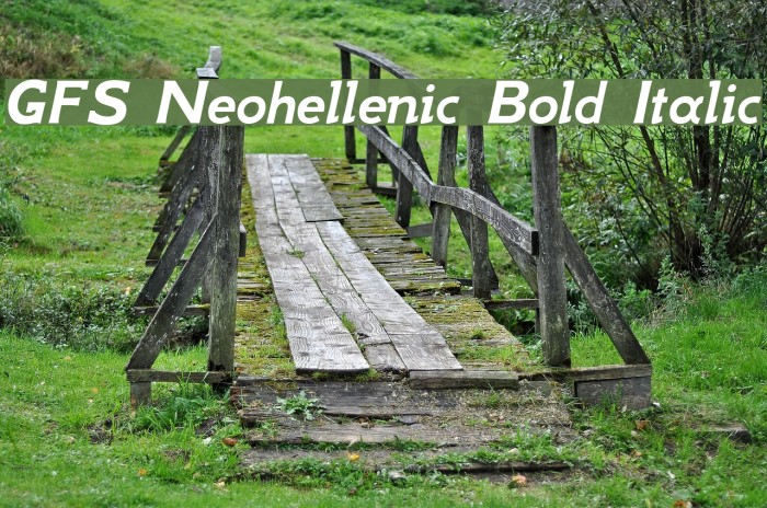 GFS Neohellenic Bold Italic Font examples