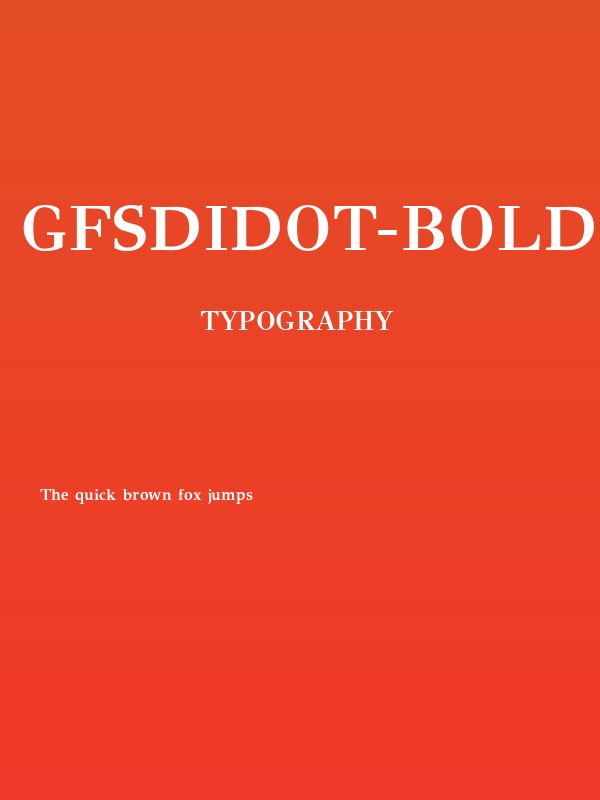 GFSDidot-Bold Poster
