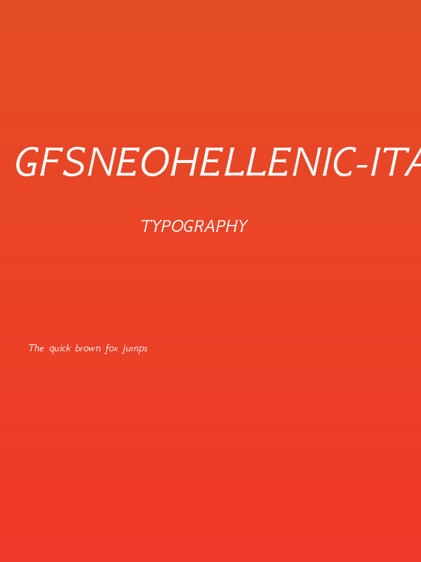 GFSNeohellenic-Italic Poster