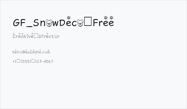 GF_SnowDeco Free Business Card