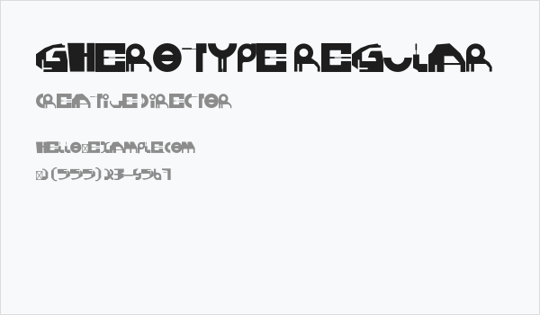GHEROTYPE REGULAR Business Card