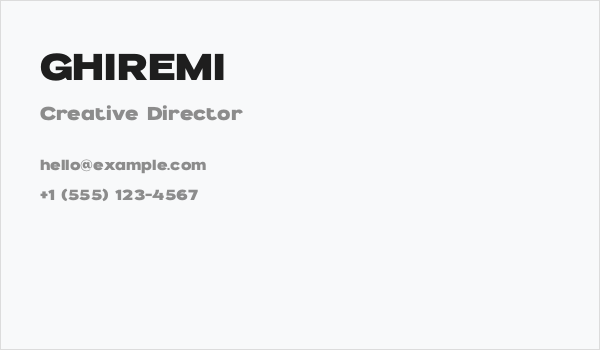 GHIREMI Business Card