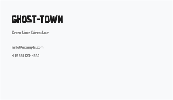 GHOST-TOWN Business Card
