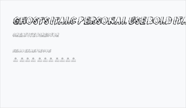 GHOSTS ITALC PERSONAL USE Bold Italic Business Card