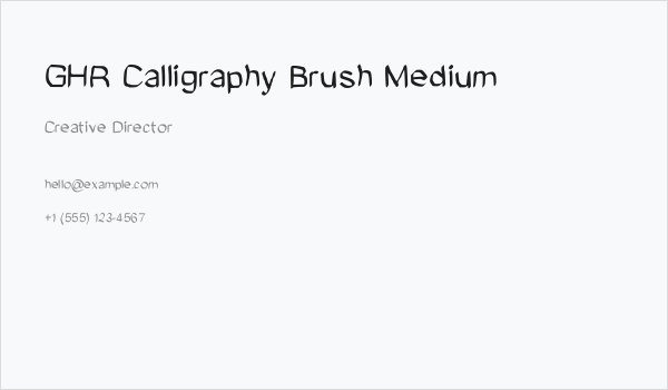 GHR Calligraphy Brush Medium Business Card
