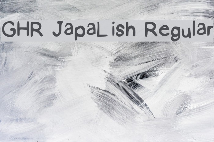 GHR JapaLish Regular Font examples