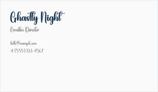 Ghastly Night Business Card