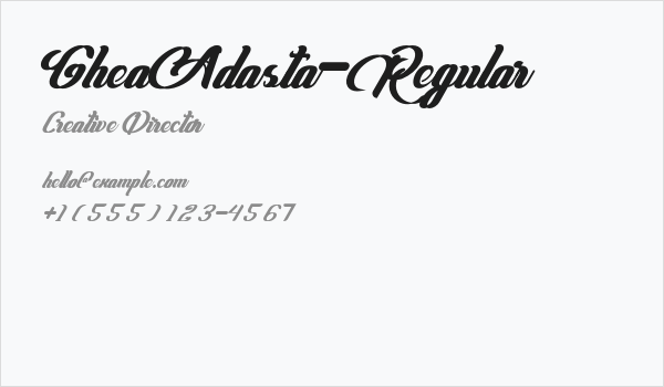 GheaAdasta-Regular Business Card
