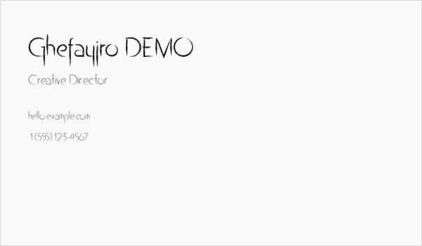 Ghefayjro DEMO Business Card