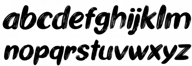 Ghiya Strokes Italic फ़ॉन्ट लोअरकेस