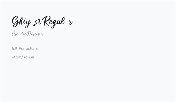 Ghiyast Regular Business Card