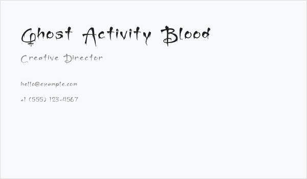 Ghost Activity Blood Business Card