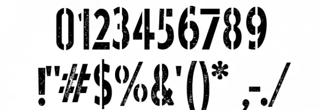Ghost Army Stencil Font OTHER CHARS