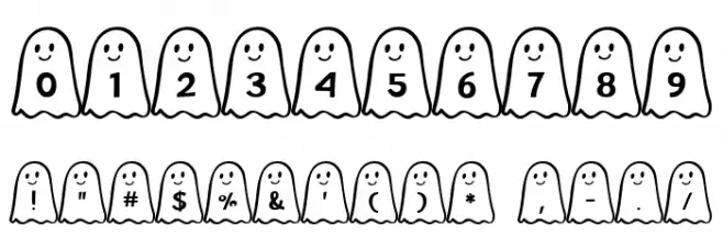 Ghost Bois Friendly Шрифта ДРУГИЕ символов