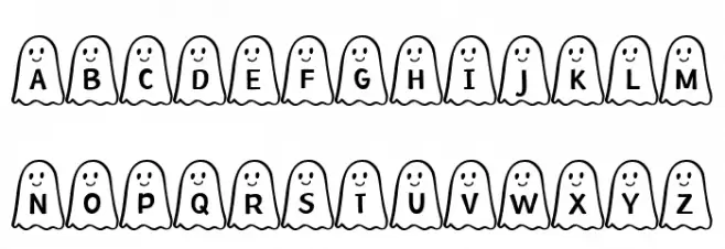 Ghost Bois Friendly Шрифта ВЕРХНИЙ