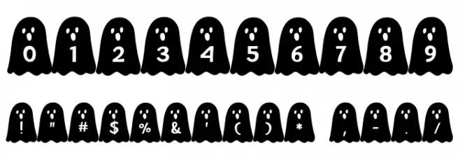Ghost Bois Spooky Solid Шрифта ДРУГИЕ символов