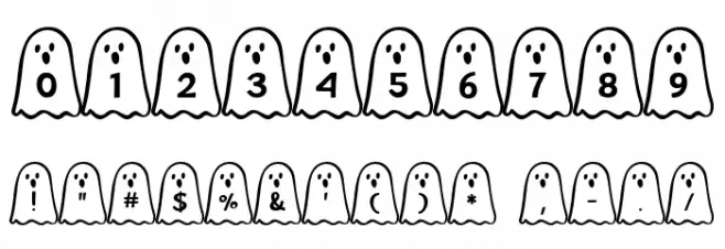 Ghost Bois Spooky Шрифта ДРУГИЕ символов