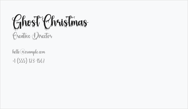 Ghost Christmas Business Card
