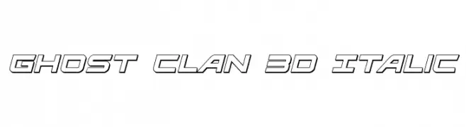 Ghost Clan 3D Italic  Frei Schriftart Herunterladen