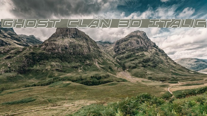 Ghost Clan 3D Italic Font examples
