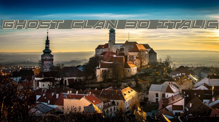 Ghost Clan 3D Italic Font examples