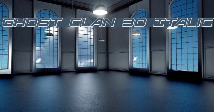 Ghost Clan 3D Italic Font examples