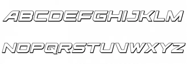 Ghost Clan 3D Italic Font Litere mici