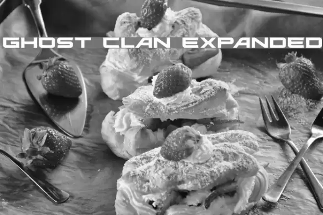 Ghost Clan Expanded Font examples