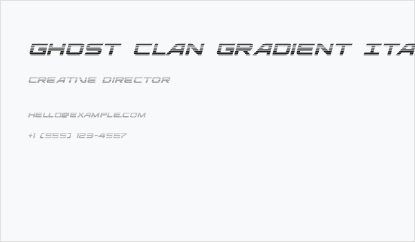 Ghost Clan Gradient Italic Business Card