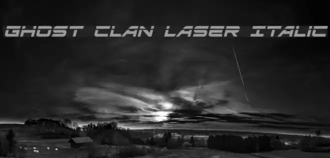 Ghost Clan Laser Italic Font examples