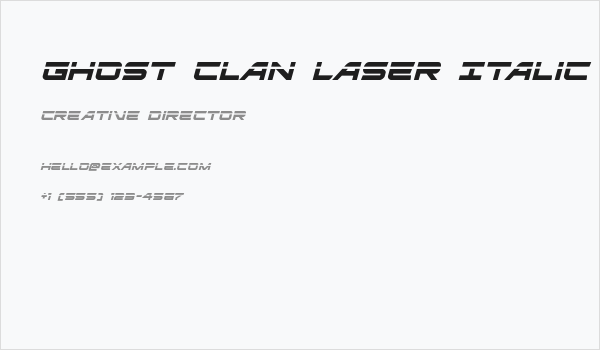 Ghost Clan Laser Italic Business Card
