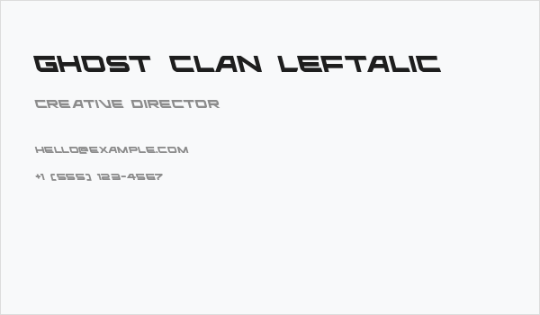 Ghost Clan Leftalic Business Card