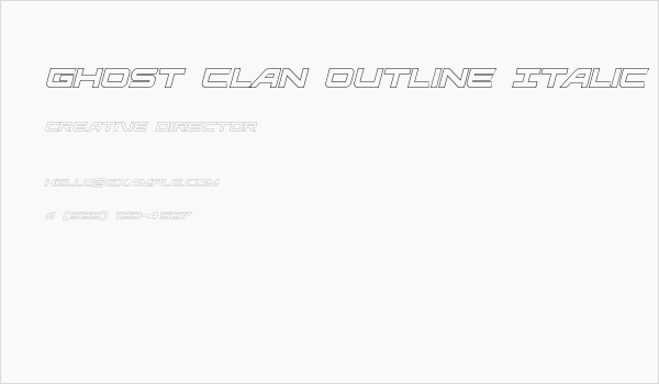 Ghost Clan Outline Italic Business Card