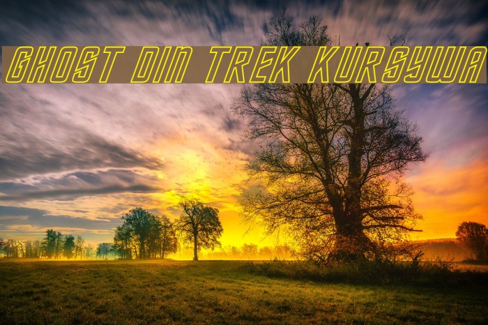 Ghost DIN Trek Kursywa Font examples