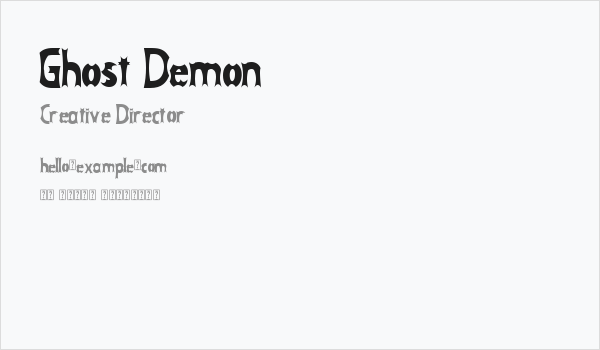 Ghost Demon Business Card