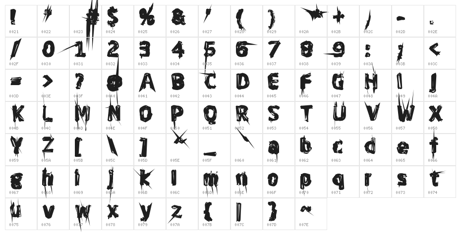 Ghost Everywhere Character Map