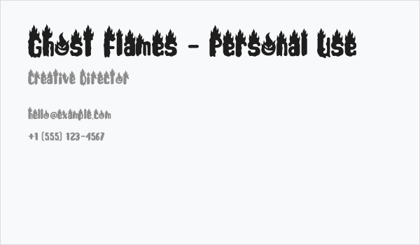 Ghost Flames - Personal Use Business Card