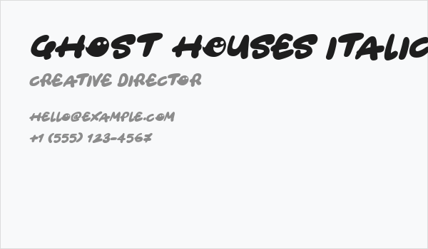 Ghost HOuses Italic Business Card