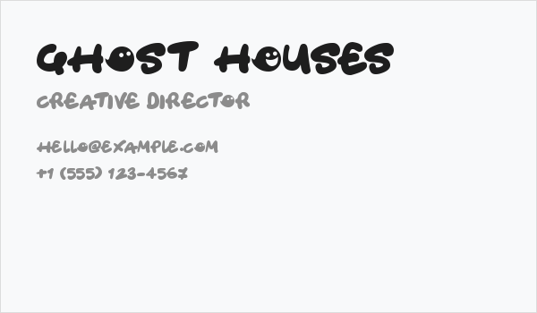 Ghost HOuses Business Card