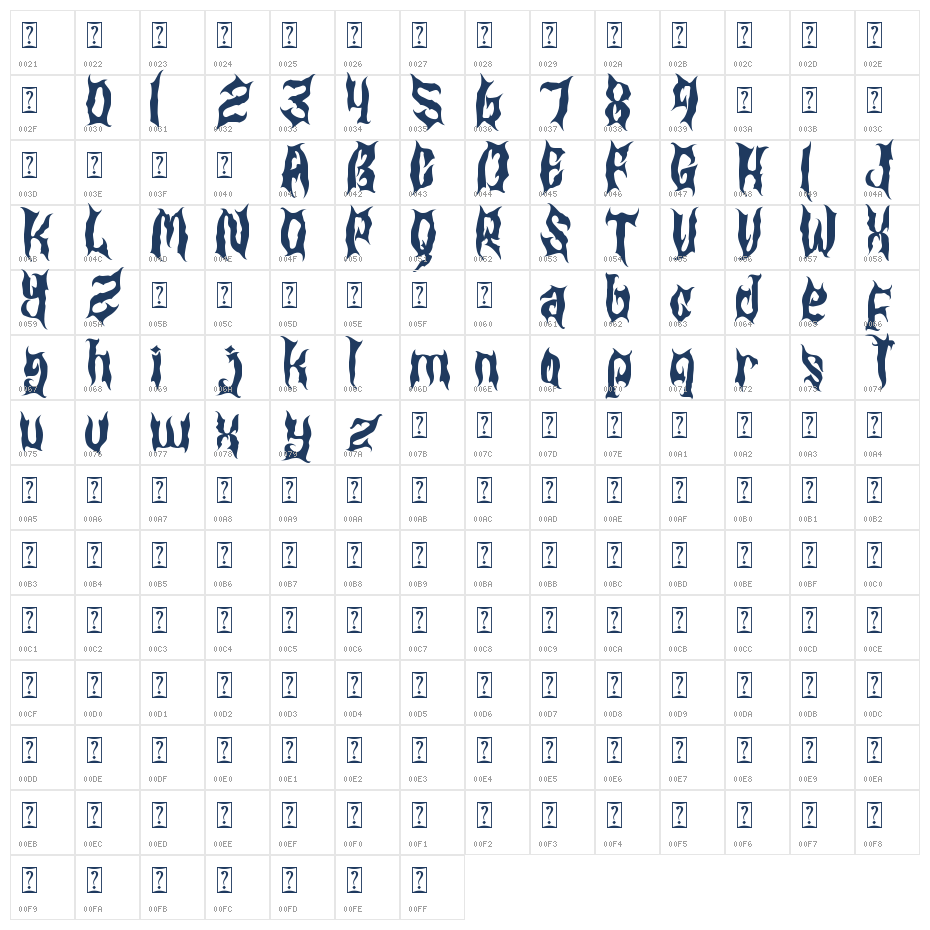 Ghost Jack Demo Character Map