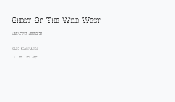 Ghost Of The Wild West Business Card