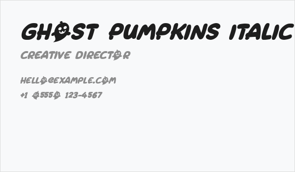 Ghost Pumpkins Italic Business Card