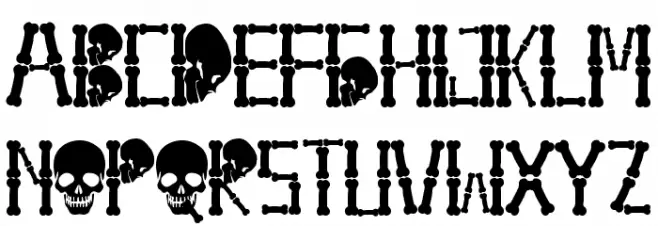 Ghost Skeleton Schriftart Groß