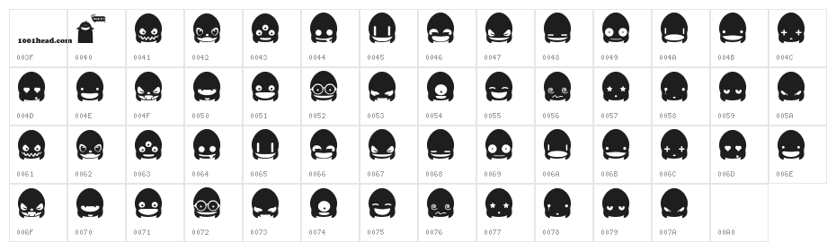 Ghost Smileys Character Map