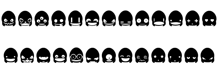 Ghost Smileys Font LOWERCASE